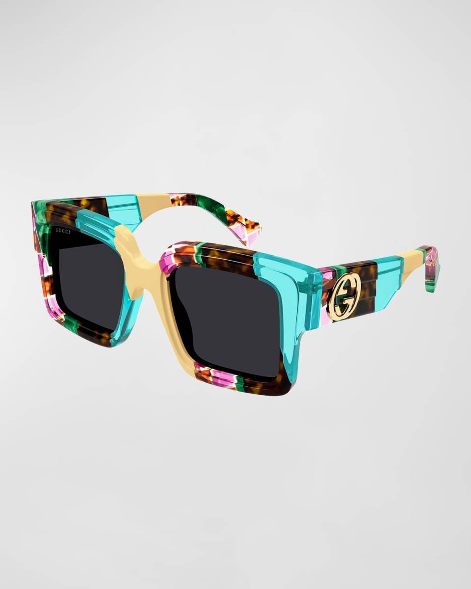 GG1307S Square Patterned Acetate Sunglasses